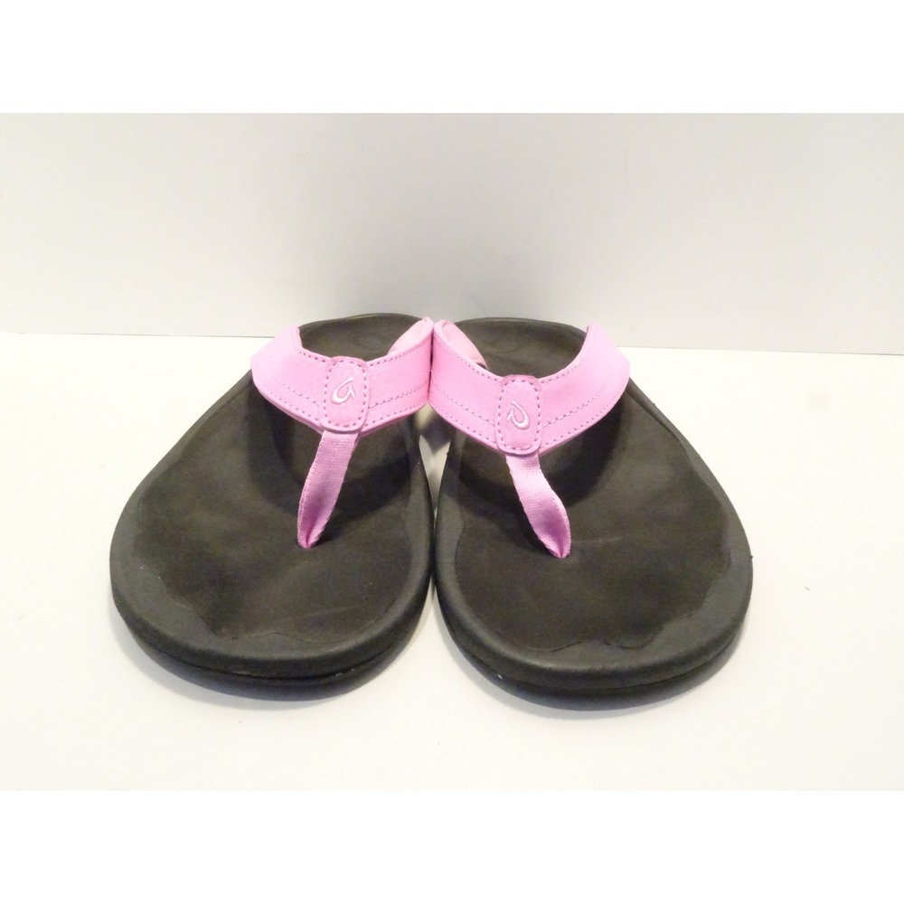 Olukai Ohana Womens Pink Black Thong Flip Flop Sandals Size 10